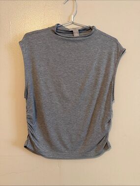 H&M Gray Sleeveless Mock Neck Tank with Side Ruching